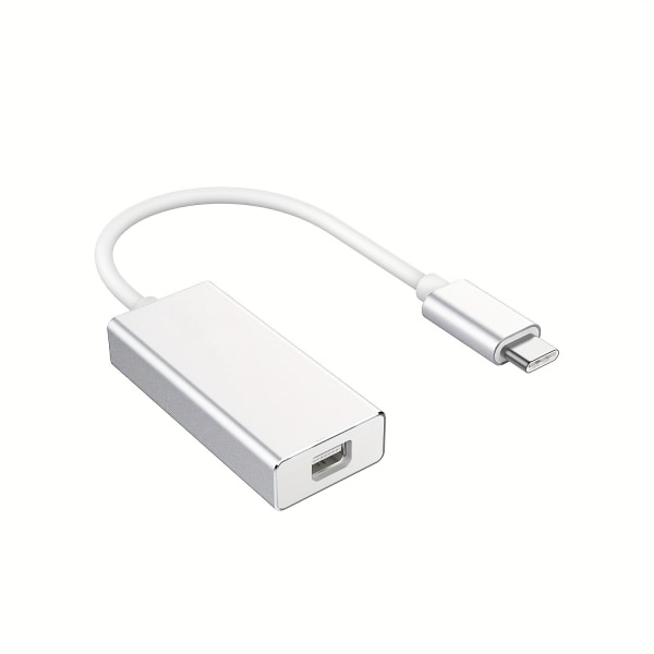 USB-C till mini DP-adapter USB typ C (Thunderbolt 3-kompatibel) (Stöder endast mini DP till mini DP-kabel/mini DP till DP-kabel) Silvery
