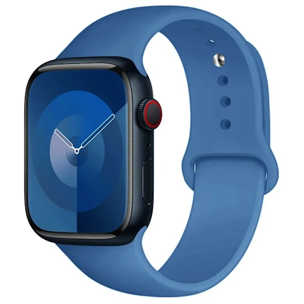 Silikonrem til Apple Watch Rem 44mm 45mm 40mm 41mm 42-38mm 45 Mm Sportsarmbånd Iwatch Serie 8 7 6 5 4 3 SE 9 Ultra 2 49mm 38 Denim blue 38mm-40mm-41mm M-L