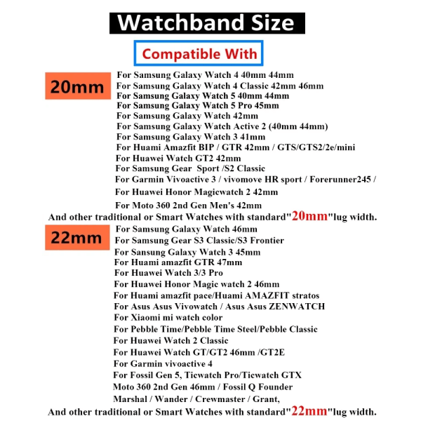 Metallarmband för Samsung Galaxy watch 3 4 5 Amazfit GTR Watch av hög kvalitet i rostfritt stål för Huawei Watch GT 2/3 Pro Leather brown Samsung watch 4 44mm
