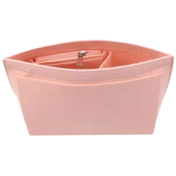 Filtinsatsväska Passar för Longchamp Handväska Linerväska Filttyg Sminkväska Stöd Resor Bärbar insats Handväska Organizer Pink M