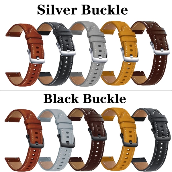 22mm 20mm Läderarmband För Samsung Galaxy Watch 3 41 45mm 46mm 42mm Armband För Amazfit GTR GTS 4 3 2 Klockarmband för Huawei GT dark brown si For Galaxy 42mm