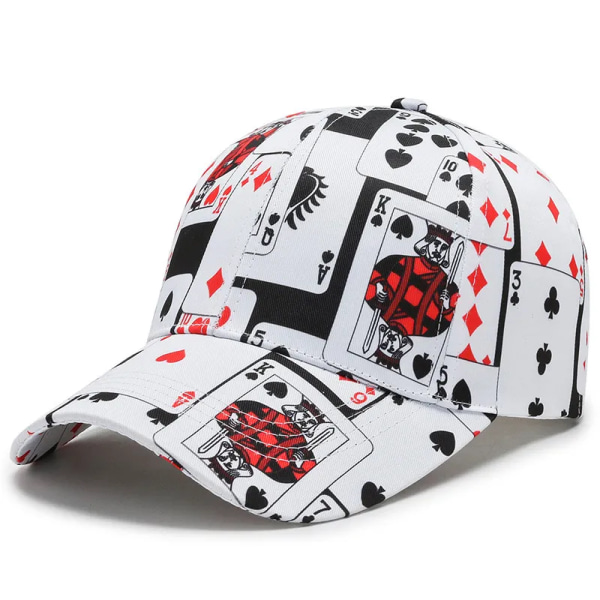 Ny anländer poker Print Baseballkepsar för män kvinnor bomull Casual Snapback cap hatt mode Hip Hop Kepsar letter Adjustable