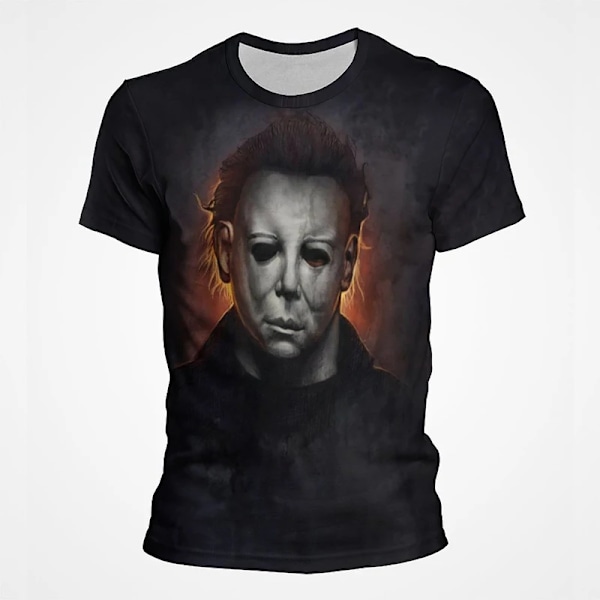 Halloween T-paidat Kauhuelokuva 3D Tulosta Michael Myers Pelottava Katumuoti Miehet Naiset Cool Muoti Ylisuuri T-paita Ki Tees Toppi ETF3B202321113 S