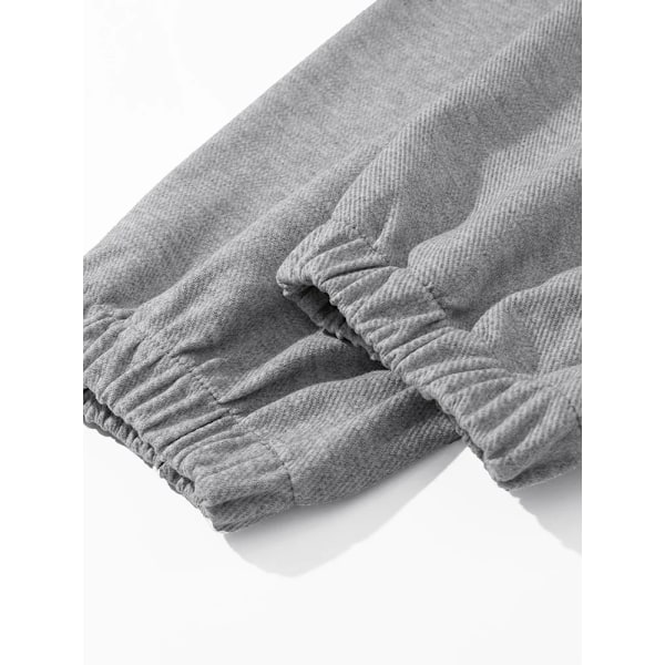 Forår Efterår Mænd Jogger Bukser Baggy Bomuld Sweatpants Snøre Bånd Sportswear Ensfarvet Casual Basic Herrebukser GRAY XXL(34)