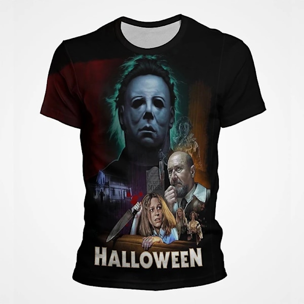 Halloween T-paidat Kauhuelokuva 3D Tulosta Michael Myers Pelottava Katumuoti Miehet Naiset Cool Muoti Ylisuuri T-paita Ki Tees Toppi ETF3B202321118 120