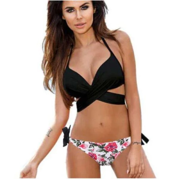 2024 nya Bandeau Sexiga Badkläder Dam Baddräkt med låg midja Cross Push Up Set bikiniset stranddräkt Triangel Monokini bikinis 09 S