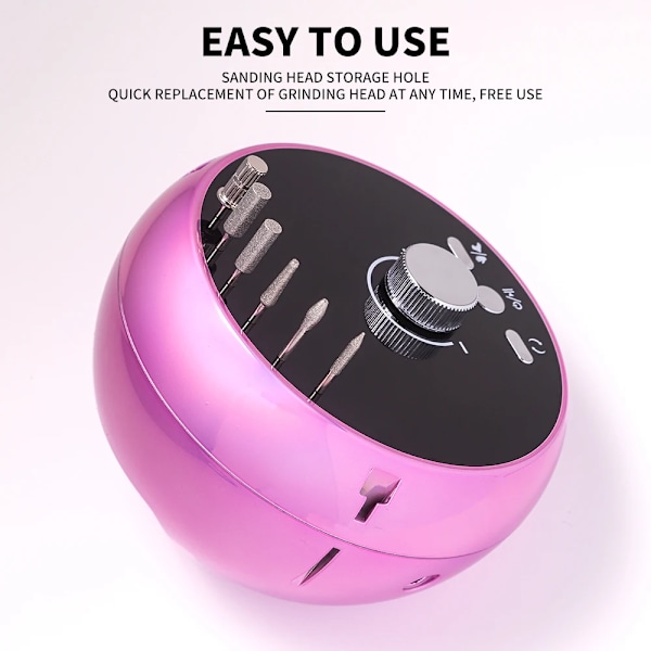 Uusi 45000Rpm Professional Electric Nail Borr Manikyr Machine Låg Buller Naglar Sander Set Nagel Salon Poler Utrustning Verktyg Pink