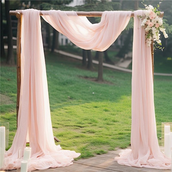 Hääkaari Drape Dekoration Hää Chiffon Skir Gardin Drapering Tyg Skit Bakgrund Ridå Draperi Party Hängande Inredning Decorn s10 L 75x600cm