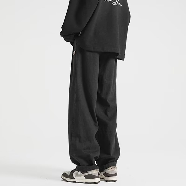 Forår Og Efterår Straight Ungdom Popularitet Bukser I Elegant Mænds Løs Mode Ny Alt-Matchende Casual Bukser Mode Mærker Black XXXL