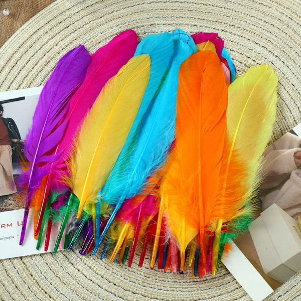 15-20cm Naturliga Gässvansfjädrar DIY Färg Fladdrande Plym Scen Bröllop Dekoration Flytande Plumas Stänk Ballon Coffee