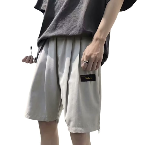 Fritid Cargo Shorts 2024 Sommer Mænd Løs Straight Sport Strand Femte Bukser Mænd Midter Bukser Trendy Grey XXL