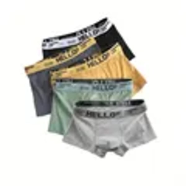 5St Män Underkläder, Andningsbart Skönt Snabbtorkande Sträng Boxer Stammar, Sexiga Underkläder, Mäns Trendy Boxare 5PCs S