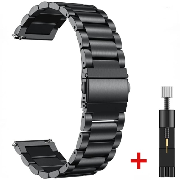 Metallarmband för Samsung Galaxy watch 3 4 5 Amazfit GTR Watch av hög kvalitet i rostfritt stål för Huawei Watch GT 2/3 Pro Black Amazfit GTR 47mm