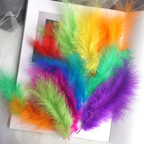 Turkeyspjäder 10-15cm Fjädrar Marabou Fjädrar för Karneval Halloween Jul DIY Hantverk Dekoration Fjäderhuvudbonad Army green 10-15cm 50pcs