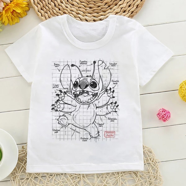 Skjorta Barn Barn Lilo Stitch Tecknad T-shirt Stitch Söt Manga T-shirt Y2k Grafisk T-shirt Tjej Pojke Topp Tees Kläder 59219 5T(XL)