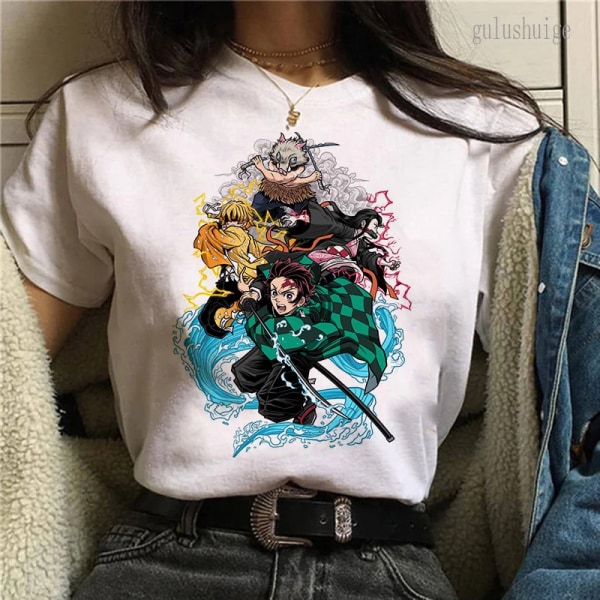 Unisex New Demon Slayer Kawaii Nezuko T-shirt Toppar Het japansk anime-tröja Kimetsu No Yaiba Tanjiro Zenitsu Manga-tröja Man 15691 XXL