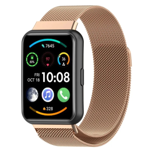 Magnetisk slingband för Huawei Watch Fit 2 remstillbehör rostfritt stål bälte metall correa armband huawei watch fit armband Rose gold for huawei fit 2