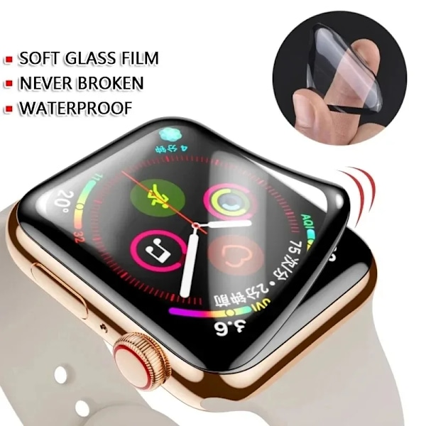 5Pcs Keramisk Film För Apple Watch 9 8 7 6 Se 5 45Mm 41Mm 44Mm 40Mm 38Mm 42Mm Skärmskydd För Iwatch Ultrame 49Mm Inte Glas Series 456 SE 44MM 5PCS