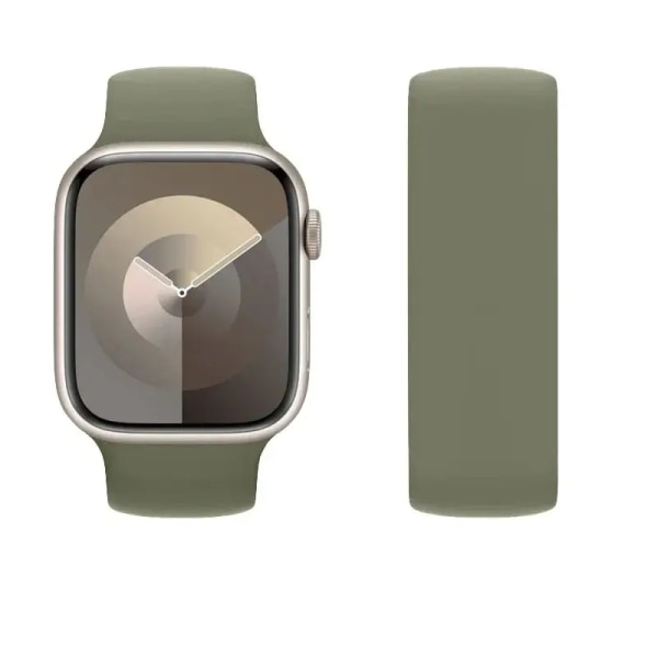 Solo Loop för apple Watch Band 40mm 44mm 45mm 41mm 42mm 49mm Elastiskt silikonarmband iWatch series 3/SE/6/7/8/9/ultra 2 Rem Khaki XS