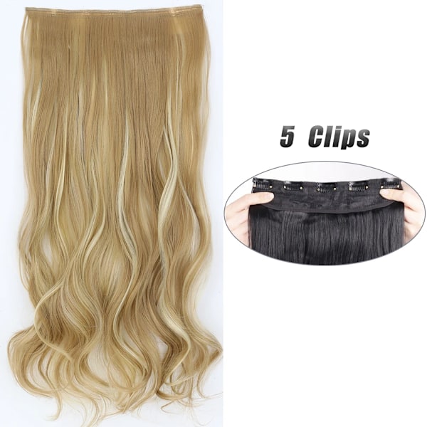 Syntetisk 5 Clip I Hår Extensions Lång Rak Frisyr Hårpiece Svart Brun Blond 80Cm Naturliga Falska Hår För Kvinnor #4 80CM-32inch