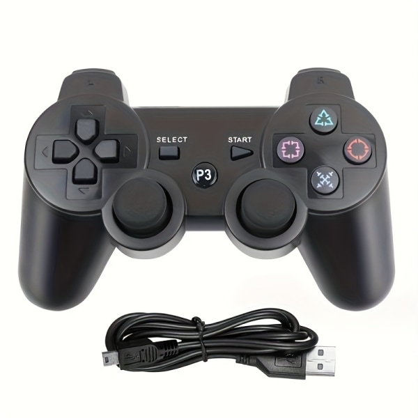 PS3-kontroller Trådlös BT Vibration Multifunktionell spelkontroll, spelkontroll för PS3 Black