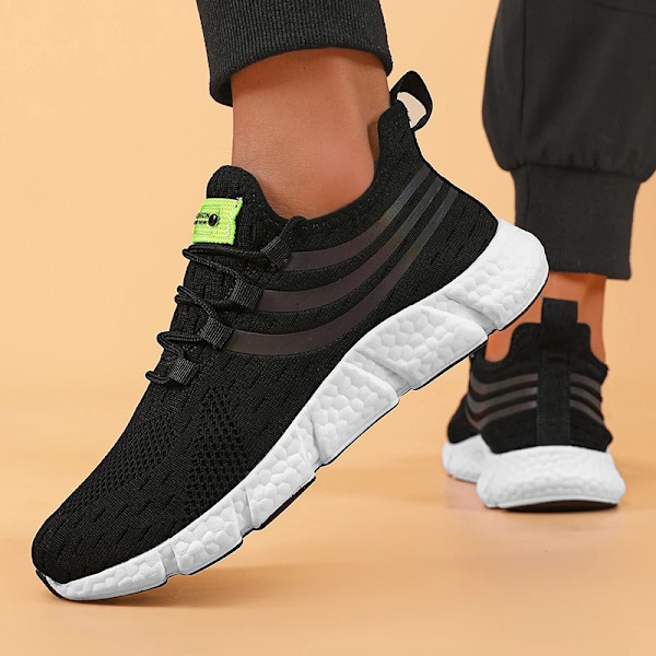 Herre Sneakers 2024 Originale Sneakers Vandring Mesh Åndbar Vulkaniserede Komfortable Casual Sko Til Kvinder Sko Gratis Forsendelse På All Black 37