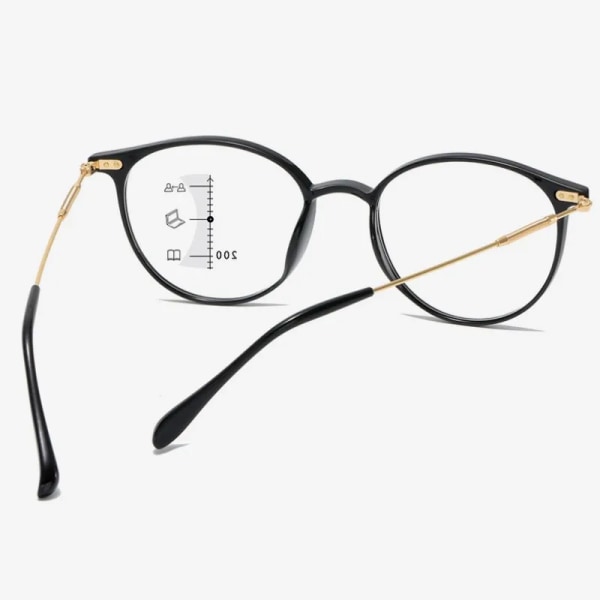 Intelligenta multifokala läsglasögon Vintage Blue Light Blocking Recept Presbyopia Glasögon Färdiga Near Far Eyewear presbyopia-black