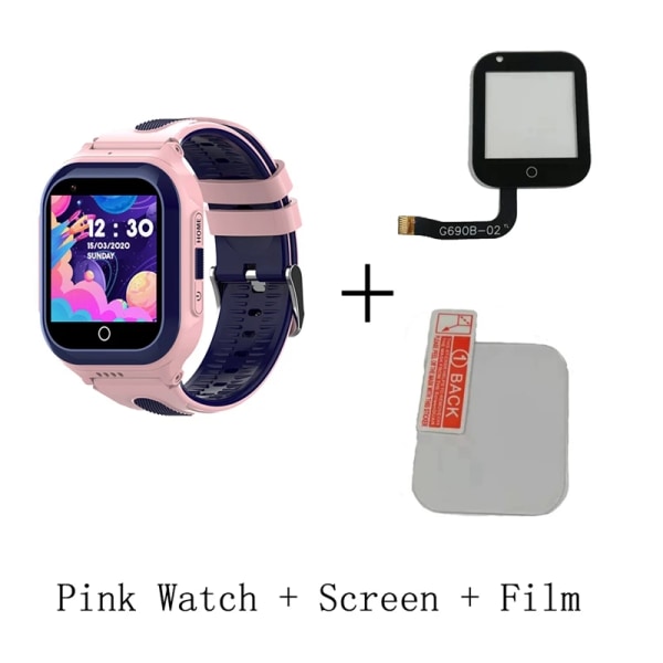 Smart Watches 4G Kid Skola Plats GPS-Tracker KT24SPlus Whatsapp Android8.1 SOS Klocka Baby Vattentät Kamera GPS Watch Pink and Film Screen