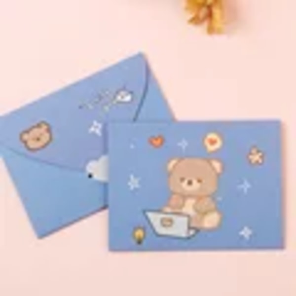 10Pcs/Set Cartoon Greeting Card Student DIY Teacher's Day Bouquet Card Message Small Card Birthday Postcards Party Decorations 1