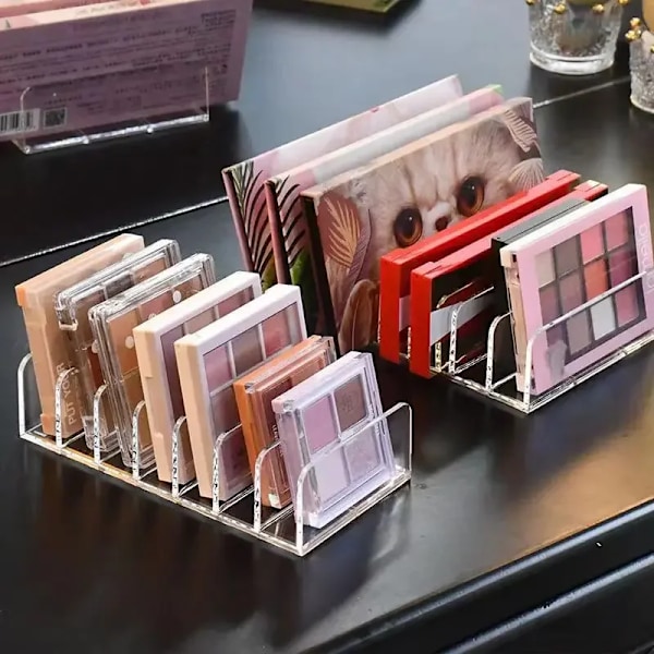 7 Række Sminkebord Kosmetik Hylde Skrivebord Skuffe Opdeling Opbevaring Organizer Transparent Makeup Øjenskygge Opbevaringsboks S Transparent