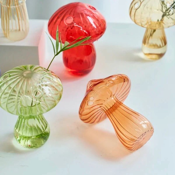 Mini Bud Vase Glas Svampe Aromaterapi Flaske Hydroponisk Blomst Dekoration Hjem Dekoration Nordisk Vase Skrivebord Lille Vase 07