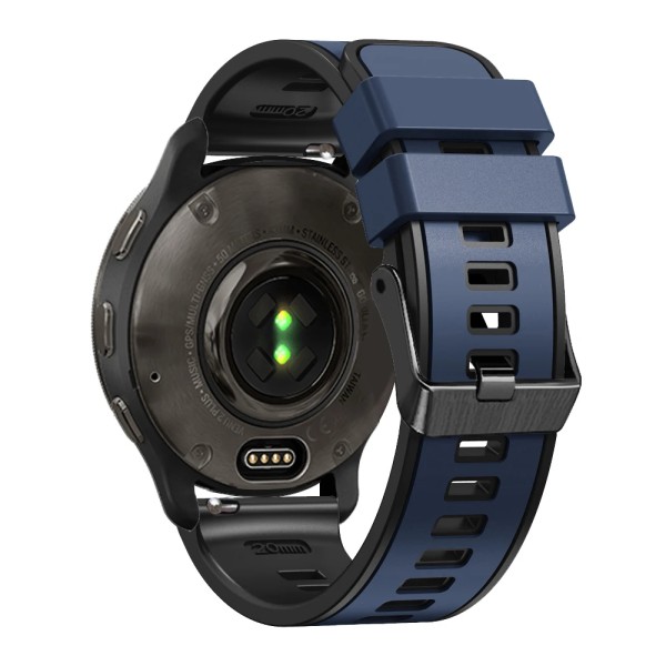 20 mm 22 mm silikonrem för Samsung Galaxy Watch 5 Pro 45 mm/4 40 mm 44 mm/Classic 42 mm 46 mm/Gear S3 Frontier Sport Bands Bälte Green black 22mm Universal