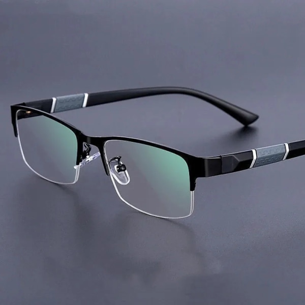 Metall Anti-blått Ljus Läsglasögon Långsynta glasögon Herr Business Glasögon Dioptri 0 +1,0 +1,5 +2,0 +2,5 +3,0 +3,5 +4,0 BLACK