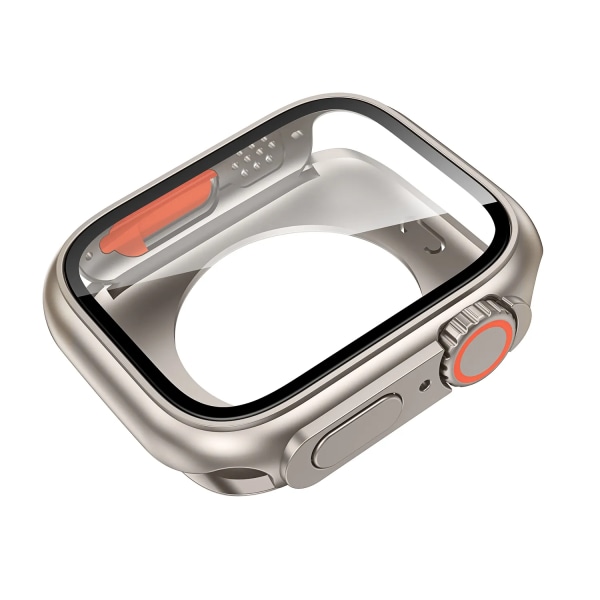 Cover för Apple Watch 44 mm 45 mm 40 mm 41 mm hård PC främre bakre case för iwatch 9 8 7 6 5 4 Byt till Ultra silver Series456 SE 44mm