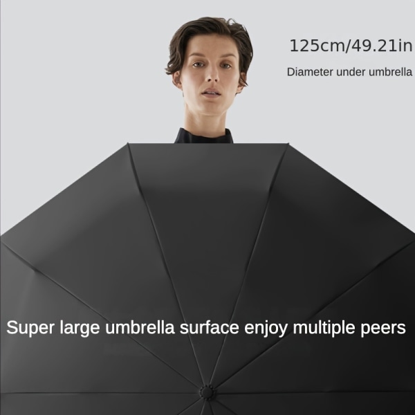 Vindtätt starkt förstärkt automatiskt hopfällbart paraply, stort spännehandtag, vind- och vattenavvisande dubbelben Dark Green