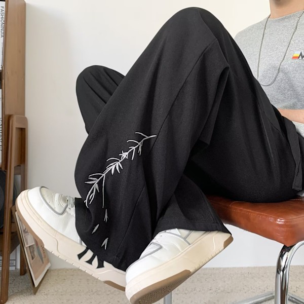 Nya Kinesiska Stil Casual Byxor Mäns Vår Sommar Fashion Märken National Style Byxor Män 2024 Nya Byxor Höstdräkt Byxor White XL