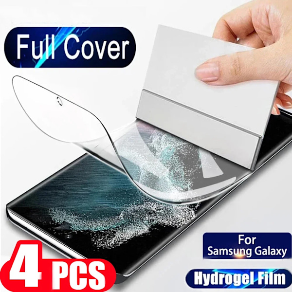 4Pcs Inte Glas För Samsung S8/S9/S10e/S10+/S10 5G Hydrogelfilm S20/S20+ S21/S21+/S22+/S22+/S23 Skärmskydd För Ultra Phone Skydd samsung S21 Ultra Hydrogel Film