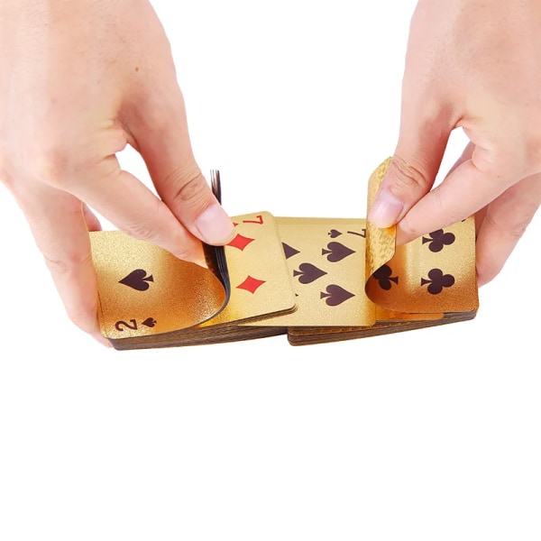 Guld Svart Foil Poker Euro Dollar Style Plast Poker Spelkort Vattentäta Kort Bra Pris För Spel Brädspel GYH Q G Euro Bag