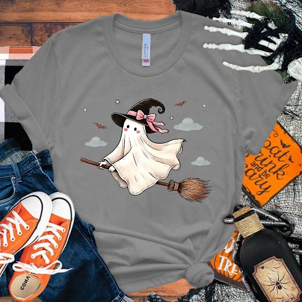 Halloween Boo Print T Skjorta Kort Ärm O Nacke Lös Kvinnor Sommar Cool Kvinnor Tee Tröjor Toppar Kläder Black XXL