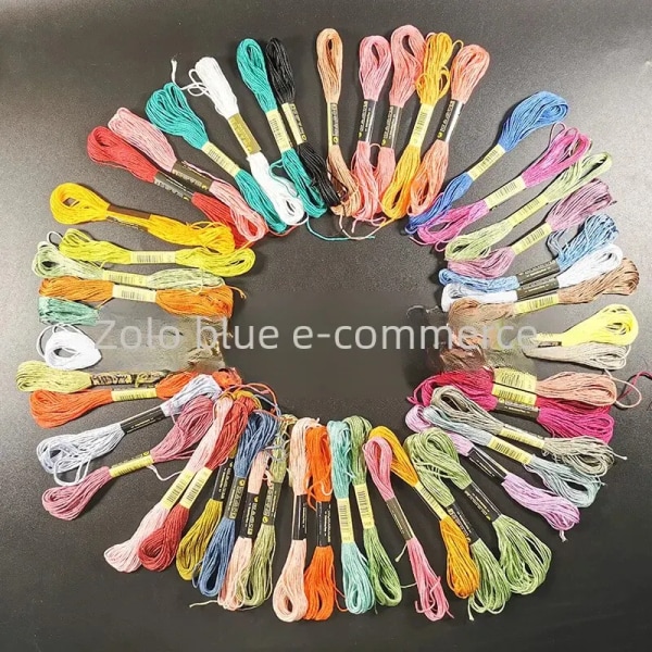 50 färger 100 färger broderitrådar Polyester korsstygnstrådar undertrådar för handbroderimaskin Normal order 12 colors