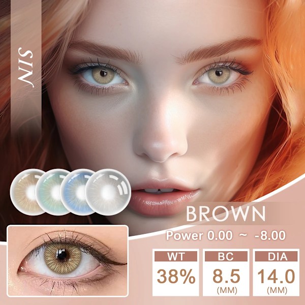 Visuashow Colorcon 1 Par Lins Snabb Frakt Brown -1.75