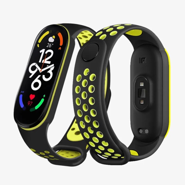 Watch för Xiaomi Mi Band 7 6 NFC Armband Silikon Smart armband Miband 4 Bälte pulseira correa mi band 3 4 5 rem 24 black green Mi band 4