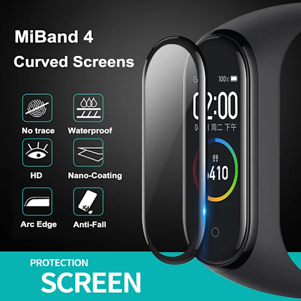 1-5St 9D Skyddsglas För Xiaomi Mi Band 8 7 Pro Skärmskydd För Miband 4 5 6 7 8 Omslag Smart Klockband Mjuk Film. 3pcs Mi Band 8 Pro