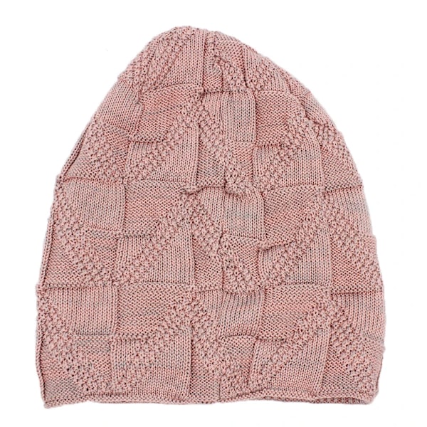 LOVINGSHA Varm Vintermössa för Män Kvinnor Unisex Ny Ull Stickad Casual Beanies Skullies Märke Utomhus Bomullshattar HT138 Pink 56-62 cm (elastic )