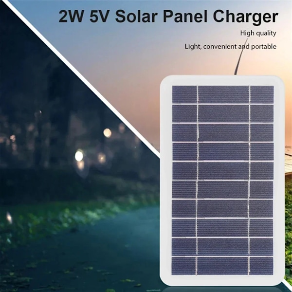 2W 5V Solpanel Utomhus USB Bärbar Mini Solcellsladdare Panel Klättring Snabb Reseladdare Telefon DIY Solcellsladdare