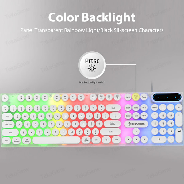 K500 Wired Office Gaming Tangentbord Rgb Bakgrundsbelysning Mekanisk Känsla Tangentbord För Dator Bärbar Dator Microsoft Windows Och Ios Systemname White Keyboard