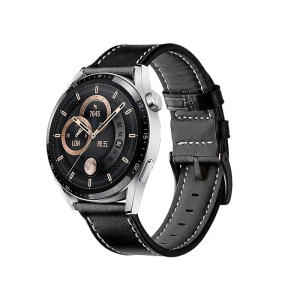 20 22 mm smart watch för HUAWEI WATCH GT2 GT3 Pro 46 43 mm sportläderband för HUAWEI GT3 GT2 42/46 mm klockarmband Leather Black Huawei GT3 pro 46mm