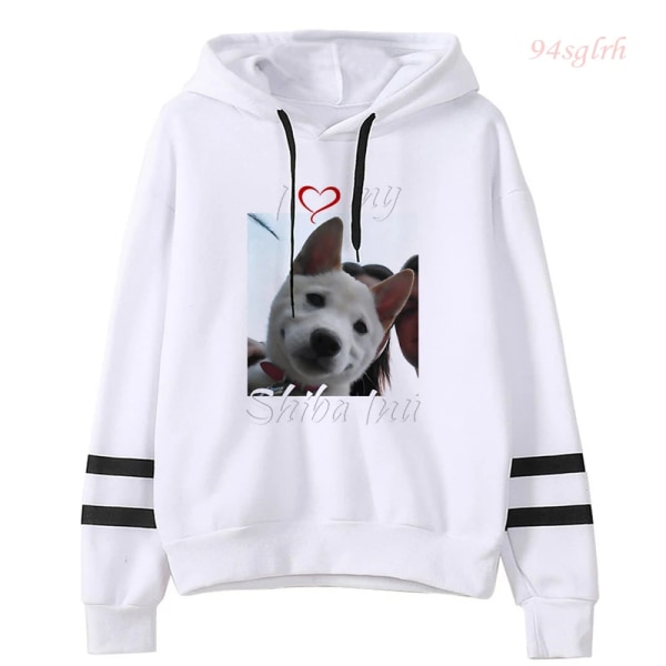 Shiba Inu Hoodie Harajuku Funny Cartoon Pullover Dam Ulzzang Söt koreansk stil Kawaii Sweatshirt Streetwear 90s Hoody Dam 812 Asian L