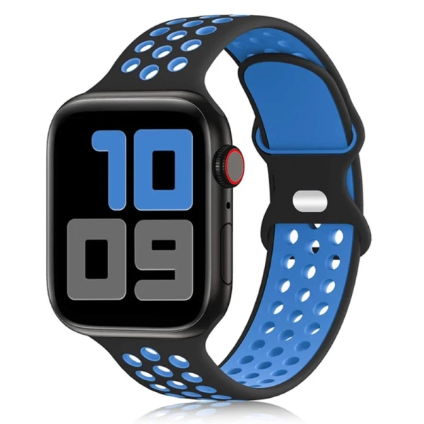 Rem för Apple Watch Band 49mm 44mm 45mm 42mm 41mm 38mm 40mm correa Silikon sport armband iwatch 8 SE 7 6 5 Ultra 49mm Black Blue 42 44 45 49mm