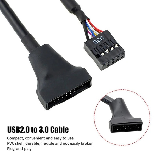 Moderkort Header Adapter Sladd Hög kvalitet 1st 20 Pin USB 3.0 Hona Till 9 Pin USB 2.0 Hane För dator PC Adapter Sladd Other